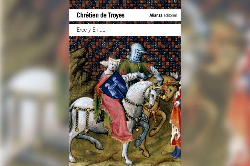 Portada del libro Erec y Enide de Chrétien de Troyes.