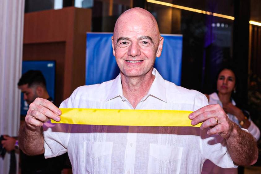 El presidente de la Fifa, Gianni Inafntino se refirió al tema en la inauguración del hotel de la Federación Colombiana de Fútbol en Barranquilla. Foto: tomada del x de @FCFSeleccionCol
