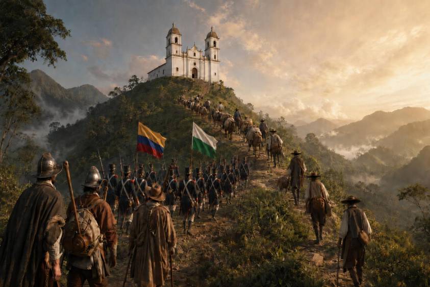 Imagen ilustrativa de la historia del Oriente antioqueño ligada a los caminos de Antioquia. FOTO: imagen generada por IA