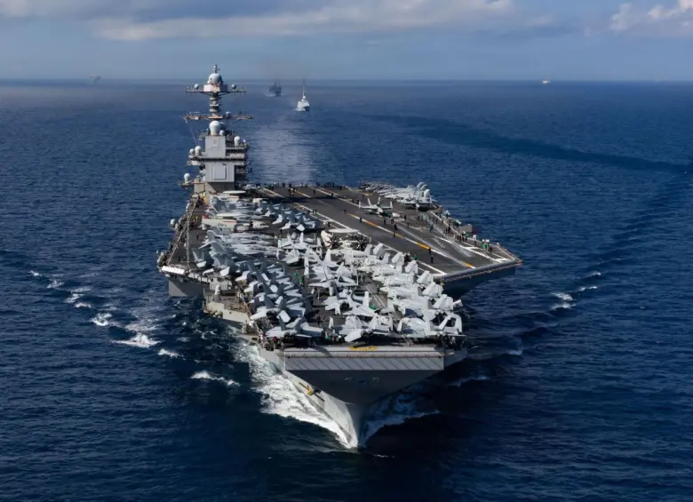 El USS Gerald R. Ford ya se encuentra junto a la flotilla de Estados Unidos desplegada en el mar Caribe. Foto: Getty Images. 