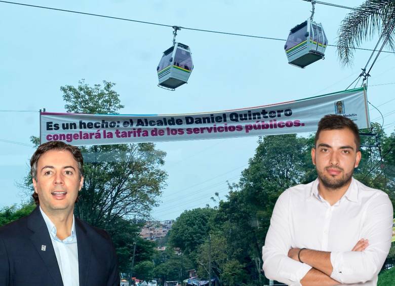 Contraloría reprochó el costo de pasacalles con información engañosa. En la imagen, Quintero y su exsecretario Juan José Aux. FOTO el colombiano