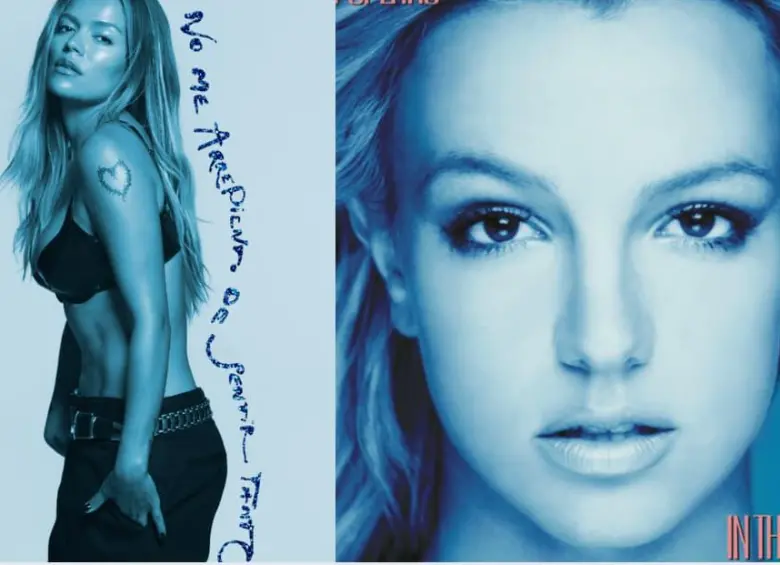 Karol G anunció el lanzamiento de su nuevo álbum ‘No me arrepiento de sentir tanto’, cuya portada fue comparada con la estética de Britney Spears en In the Zone (2003), mientras su gira mundial continúa generando momentos virales. FOTO: @karolg, Britney Spears vía Spotify. 