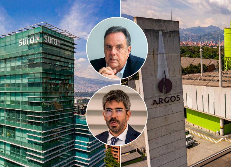 La consolidación de Argos, que preside Jorge Mario Velásquez (arriba), en grupo de infraestructura, y de Sura, que lidera Ricardo Jaramillo, en servicios financieros, se siente en el mercado. FOTOS EL COLOMBIANO
