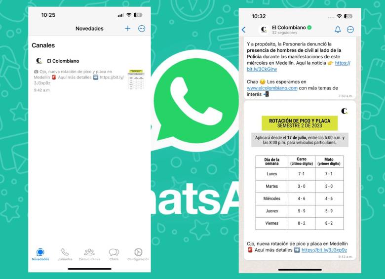EL COLOMBIANO, uno de los primeros medios del mundo que estrena Canales de WhatsApp; vea cómo unirse