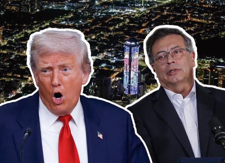 A la izquierda, Donald Trump; a la derecha, Gustavo Petro. FOTO: COLPRENSA Y GETTY