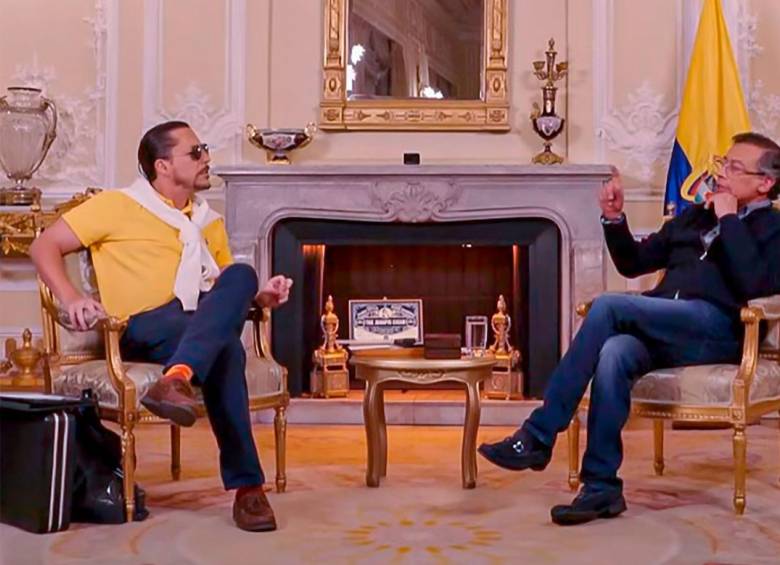 Juanpis González sostuvo una conversación con Gustavo Petro en la Casa de Nariño. Foto: Captura de video
