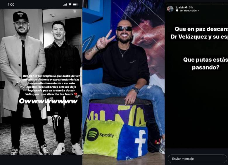 Los mensajes de Blesdd y J Balvin en sus redes sociales. FOTO: JAIME PÉREZ MÚNEVAR Y CAPTURAS REDES SOCIALES