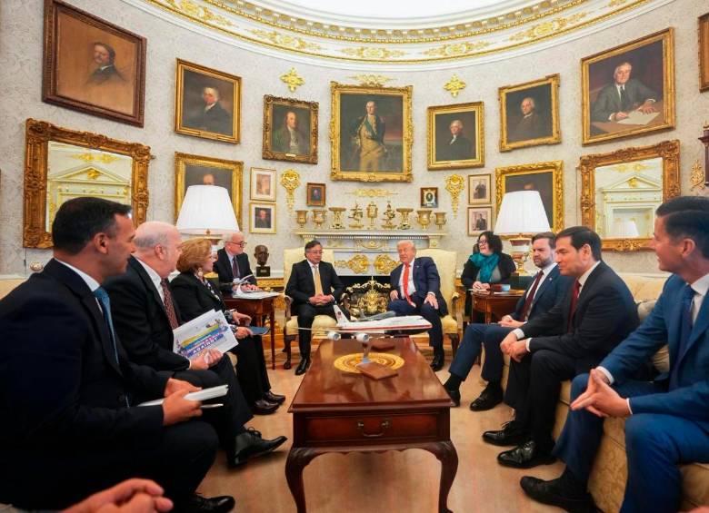 Reunión de Gustavo Petro y Donald Trump en la Casa Blanca en Estados Unidos el 3 de febrero. FOTO PRESIDENCIA