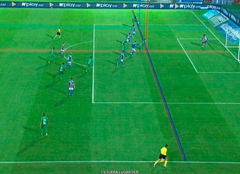 Imagen de la acción previa al gol de Vladimir ante Millonarios en Bogotá. FOTO twitter