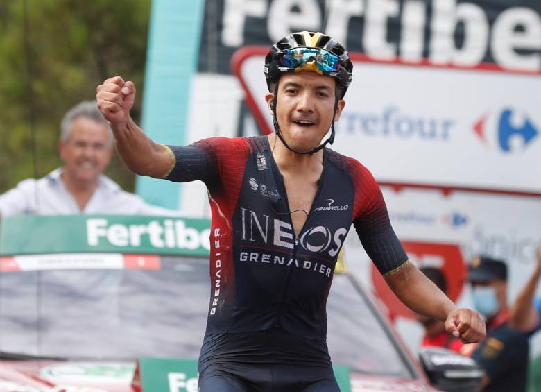 Richard Carapaz festejó su segundo triunfo en la Vuelta a España. @lavuelta