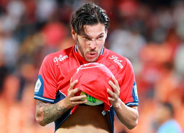 El futbolista argentino Agustín Martegani anotó su primer gol como futbolista de Independiente Medellín Foto: Manuel Saldarriaga