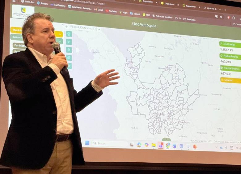 La plataforma integra mapas, datos alfanuméricos, registros prediales y capas temáticas en un entorno interactivo. FOTO: redes sociales de Eugenio Prieto Soto