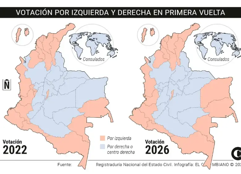 Votaciones por departamentos en primera vuelta. Foto: El Colombiano