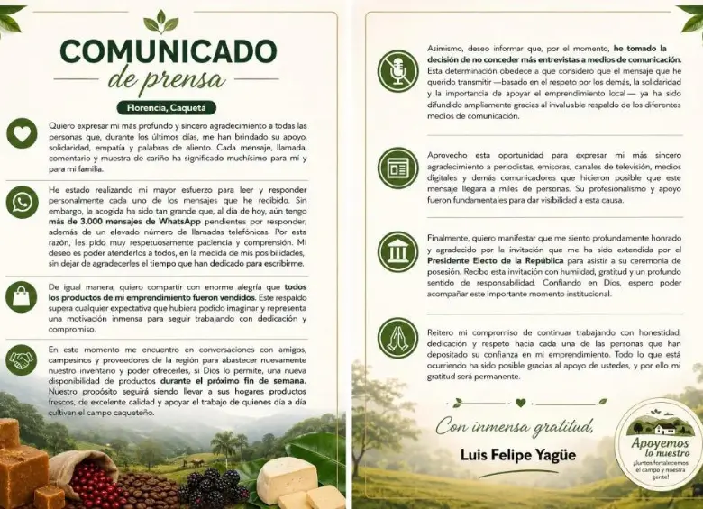 Comunicado de Yagüe.