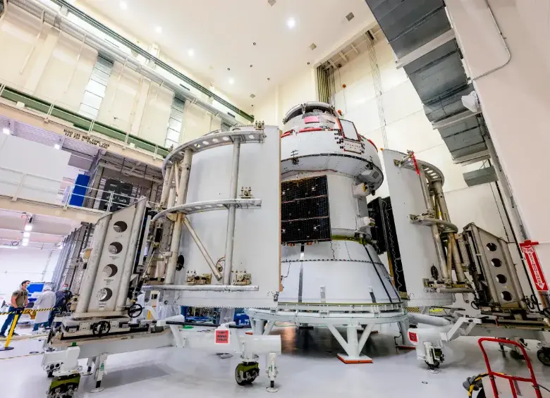 Así lucía la nave Orión en medio de las pruebas y su construcción. FOTO Cortesía