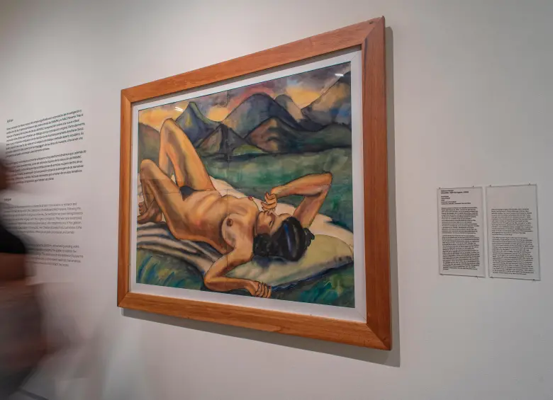 Montañas, de Débora Arango, está expuesta en el Mamm como parte de la donación que transformó la historia del museo. FOTO Leonardo Bautista Romero
