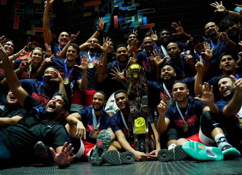 Titanes festejó un nuevo título del baloncesto colombiano. FOTO: TOMADA DE TWITTER @DPB_Colombia