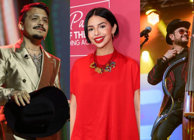 Christian Nodal, Ángela Aguilar y Alex Syntek se encuentran dentro de los artistas más buscados en Colombia en este 2024. Fotos: Colprensa y redes sociales