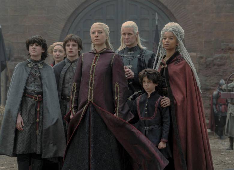 Los niños en la imagen, de izquierda a derecha: Lucerys, Jacaerys y Joffrey. FOTO Cortesía HBO Max