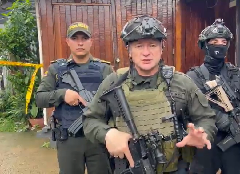 El coronel Óscar Mauricio Rico Guzmán, comandante de la Policía de Chocó. Foto: captura de video X @PoliciaChoco