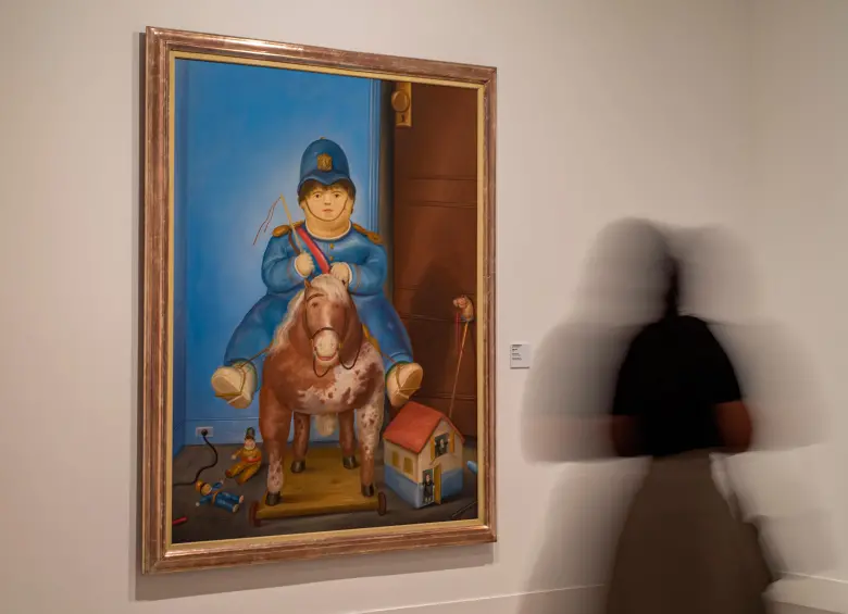 Pedrito a Caballo, de Fernando Botero, permanece en el Museo de Antioquia como una de las obras más íntimas y valoradas del artista. FOTO Leonardo Bautista Romero