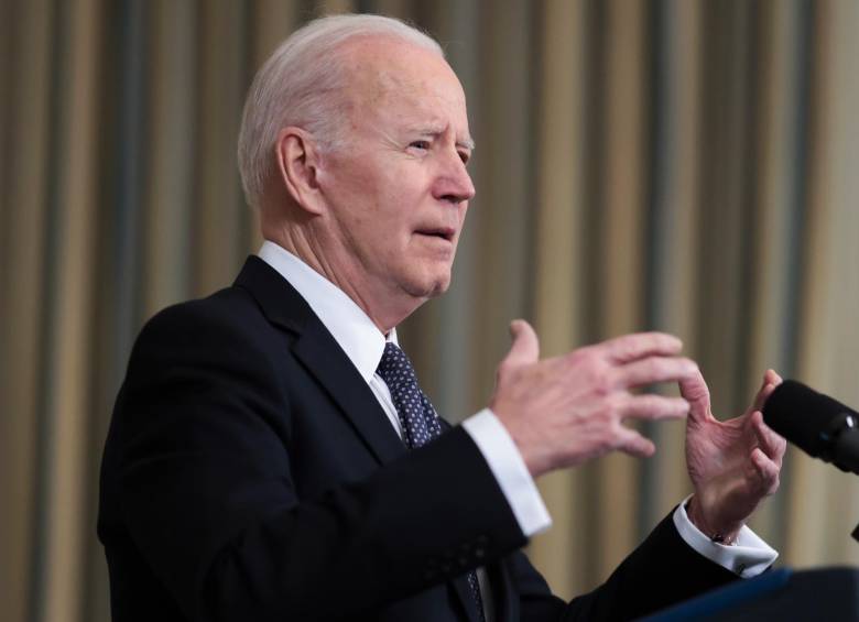 El presidente de los Estados Unidos Joe Biden en la presentación de su presupuesto. FOTO: EFE.