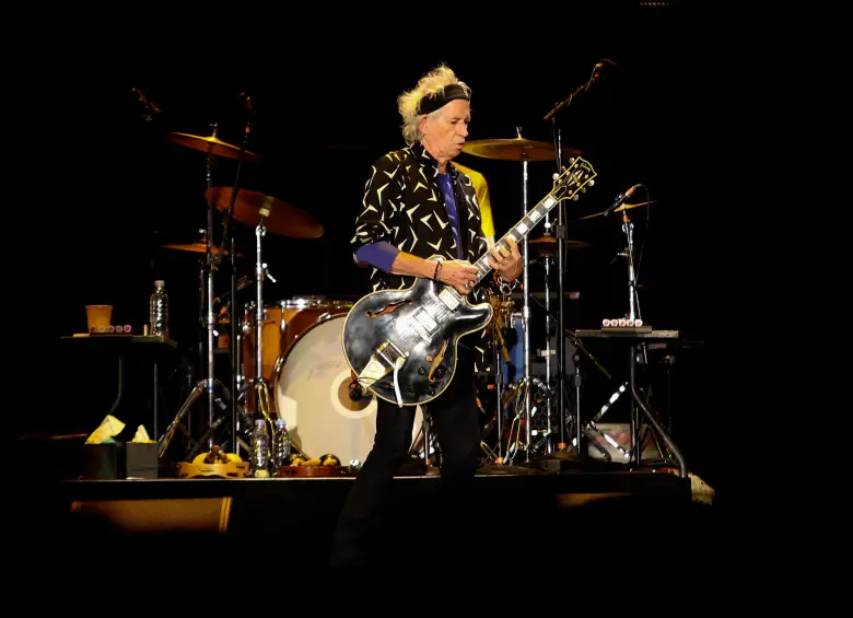 Esta es una de las imágenes de Richards en su concierto en Bogotá en 2016. FOTO Colprensa