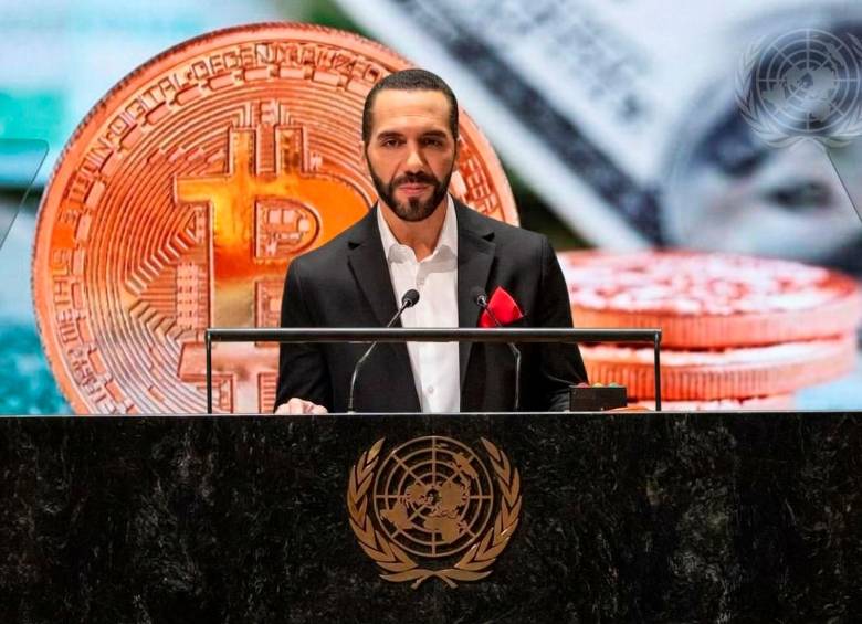 El presidente de El Salvador, Nayib Bukele, impulsó en 2021 la adopción del bitcoin como moneda de curso legal. Cinco años después, su uso es voluntario y la mayoría de la población no utiliza la criptomoneda. FOTO COLPRENSA