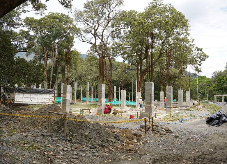 Obras de Parque de la Familia, en Girardota. Foto: Cortesía. 