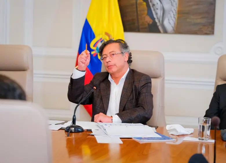 El presidente Gustavo Petro en la transmisión del Consejo de Ministros. Foto: Presidencia