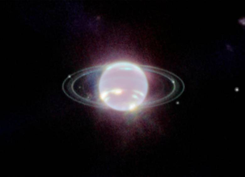 Una imagen más detallada de los anillos de Neptuno capturados por el James Webb. Las imágenes fueron publicadas este miércoles 21 de septiembre. FOTO: NASA