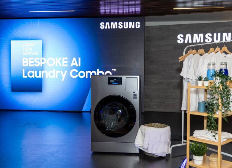 Con la Bespoke AI Laundry Combo de Samsung, presentada en Ciudad de México, Samsung quiere cambiar todas las tareas del hogar mediante la integración de IA. FOTO cortesía