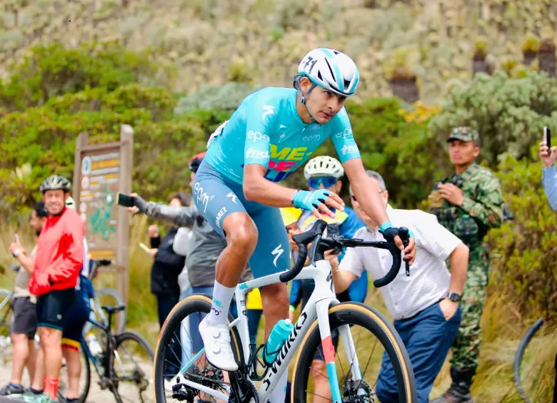 Diego Camargo logró en el Alto del Sifón su victoria en la quinta etapa de la Vuelta a Colombia y el liderato de la clasificación general. FOTO CORTESÍA FEDECICLISMO