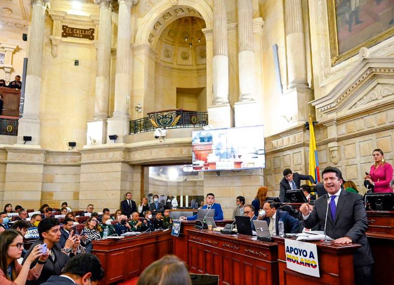 La intervención de Diego Molano ante la Cámara tuvo una duración de 90 minutos. FOTO: TOMADA DE TWITTER @DIEGO_MOLANO.