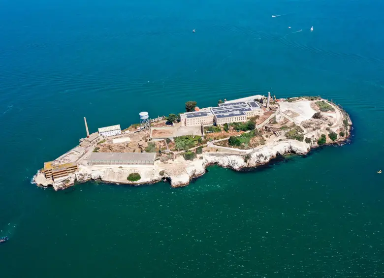 Prisión de Alcatraz desde el cielo. Foto: Getty. 