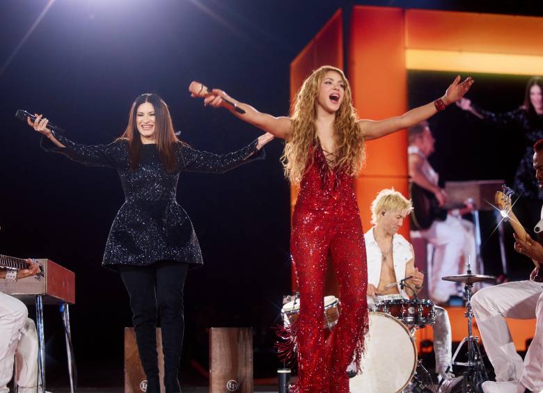 Laura Pausini y Shakira en vivo en Madrid. FOTO: cortesía Nicolás Gerardin
