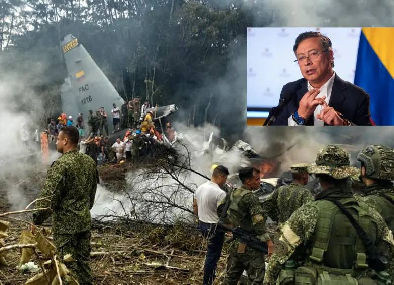 68 militares murieron tras el accidente del avión en el que se desplazaban en zona de Puerto Leguízamo. Foto: AFP y Presidencia