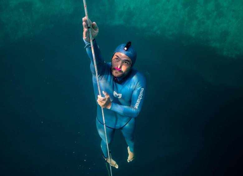 Los mejores apneístas del mundo competirán desde este martes en Bahamas, Muñoz es uno de ellos. FOTO CORTESÍA Alex st Jean
