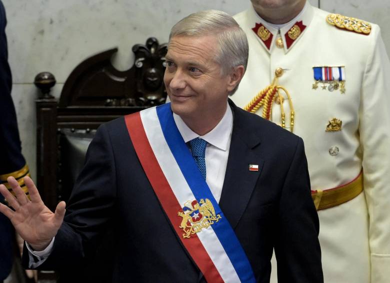 El presidente de Chile, José Antonio Kast, durante la ceremonia de posesión en el Congreso en Valparaíso, donde asumió el cargo tras el mandato de Gabriel Boric. FOTO: AFP. 
