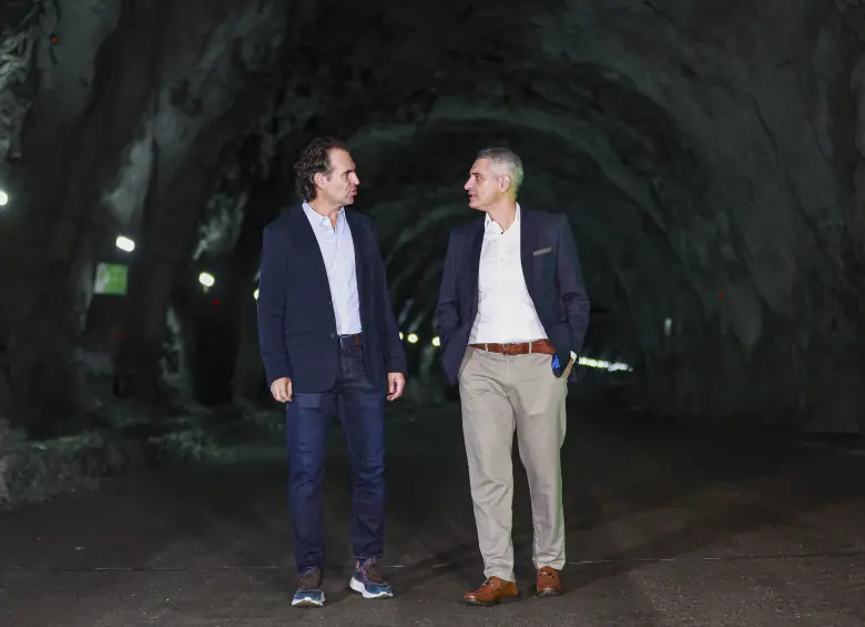 El alcalde Federico Gutiérrez y el gobernador Andrés Julián Rendón en la puesta en marcha de las obreas del segundo Túnel de Oriente. Fecha de evento: 21/08/2024. Foto: Manuel Saldarriaga Quintero.