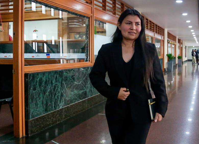 Karen Manrique, representante por las curules de paz, cuando compareció ante la Corte Suprema en 2024. Foto: Colprensa.