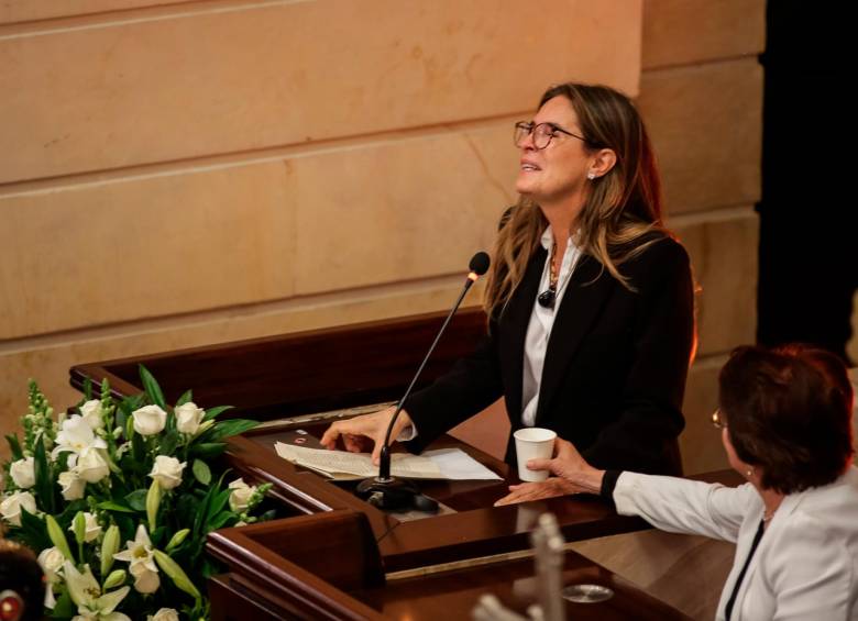 Lina Botero y el discurso que dio en nombre de la familia en los homenajes al maestro Fernando Botero en Colombia. FOTO: Colprensa