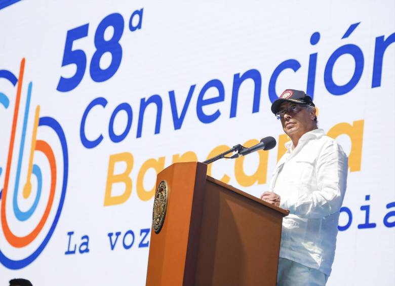 Un discurso de 53 minutos ofreciÃ³ el presidente Gustavo Petro en la ConvenciÃ³n de Asobancaria. FOTO: CortesÃ­a Presidencia