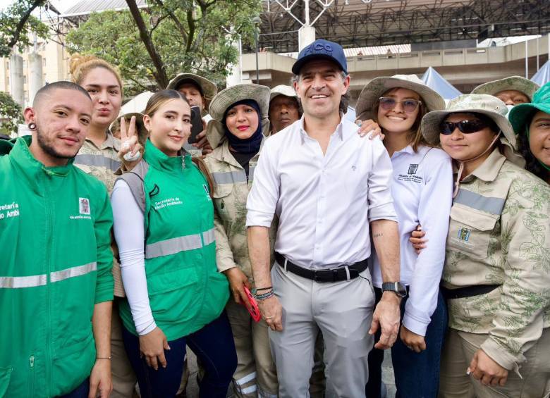 El alcalde Federico Gutiérrez en el anuncio de las intervenciones en esta zona del Centro de Medellín. FOTO: Cortesía Alcaldía de Medellín