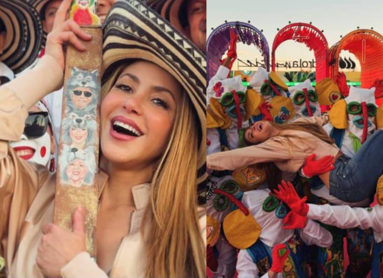 Shakira se reencontró en Madrid con 130 hacedores del Carnaval de Barranquilla, quienes llevaron las tradiciones y la alegría de la fiesta a sus conciertos en España. FOTO: Carnaval de Barranquilla. 
