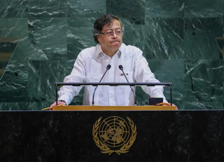Gustavo Petro en su último discurso ante las Naciones Unidas. FOTO: AFP
