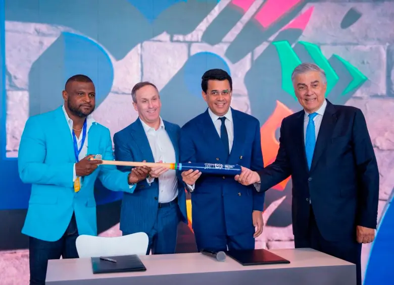 Durante el Trade Show, República Dominicana presentó su alianza con los Miami Marlins, con la presencia del pelotero Luis Castillo (derecha). FOTO CORTESÍA REPÚBLICA DOMINICANA