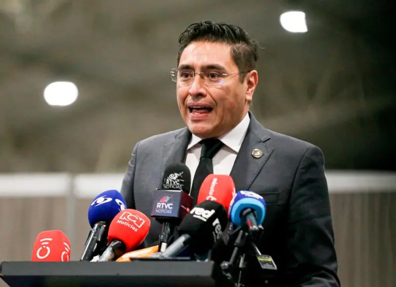 El presidente del CNE, Cristian Quiroz, destacó que el escrutinio avanza con “rapidez histórica” y está cerca de concluir para la Cámara de Representantes. FOTO: COLPRENSA