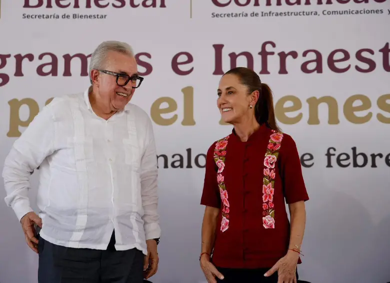 En la izquierda, Rubén Rocha, gobernador de Sinaloa, y Claudia Sheinbaum, presidenta de México. Foto: cuenta de X @rochamoya_
