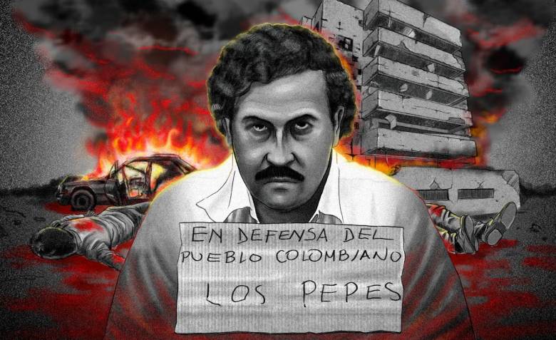 La historia de la guerra entre Pablo Escobar y “los Pepes” se narró en los capítulos 3 y 4 de la segunda temporada de Revelaciones del Bajo Mundo. ILUSTRACIÓN: TOMÁS GIRALDO DAZA.